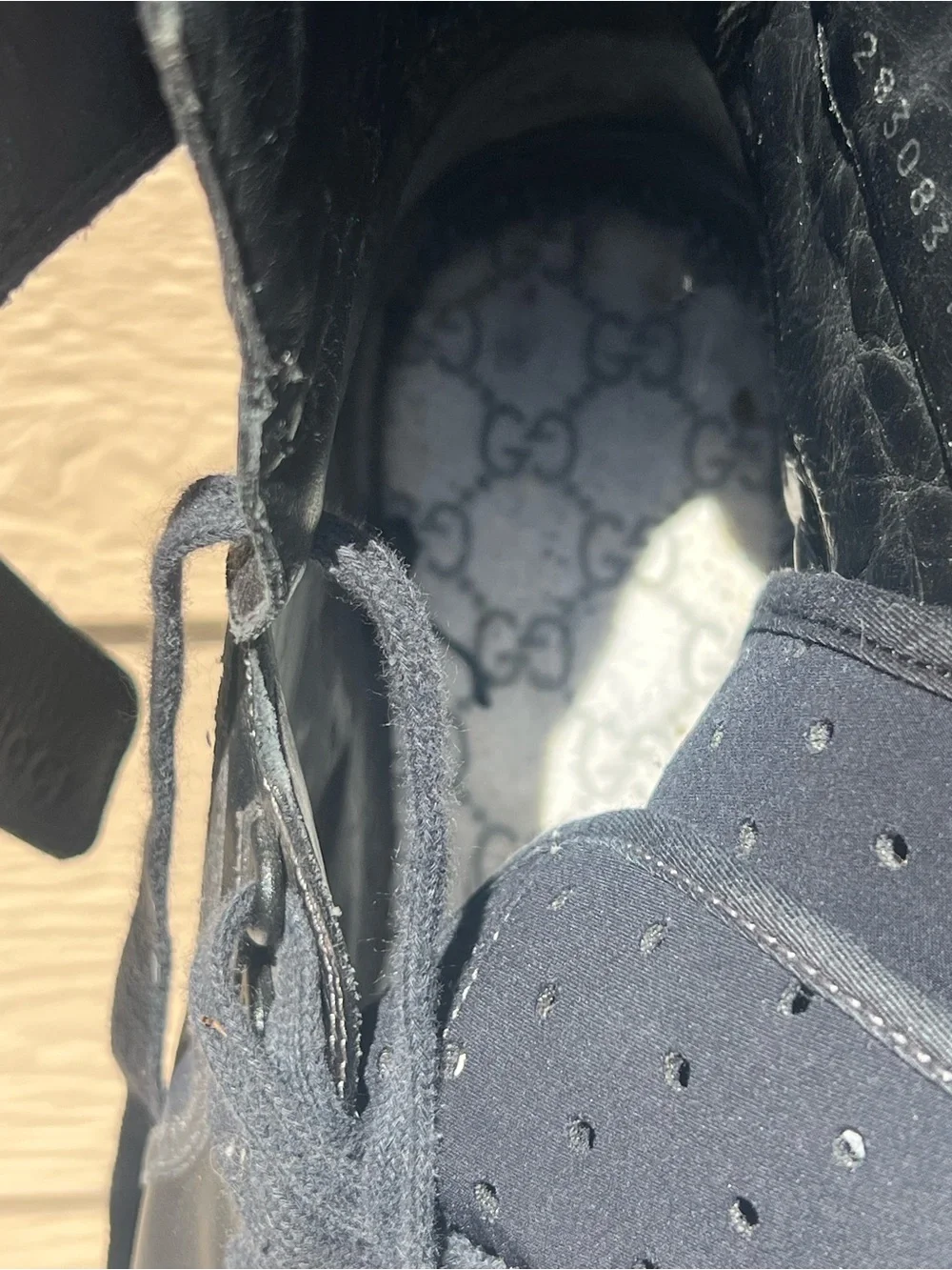 Men's GUCCI  Black High-Top Fashion Sneakers